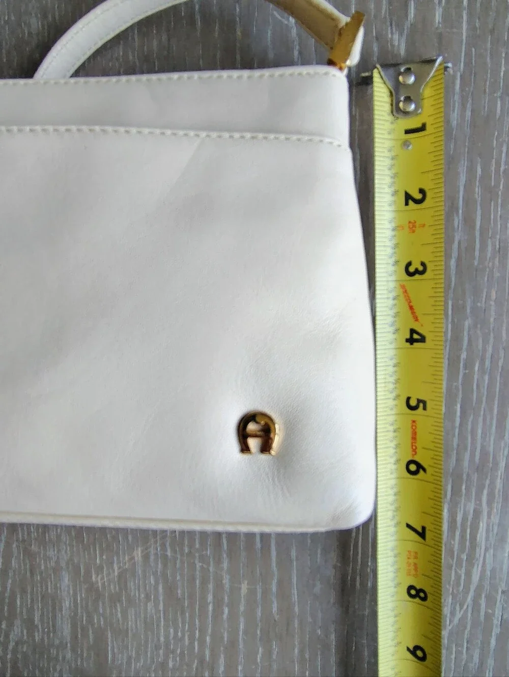 Etienne Aigner Ivory Genuine Leather Adjustable Shoulder Bag Gold Hardware NWT
